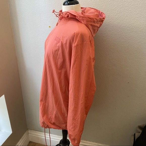 Victorias Secret PINK peach pink long sleeve hooded raincoat anorak jacket M - Picture 6 of 9